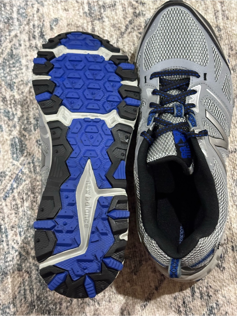 New Balance 412 v3 Silver and Navy Trail Sneakers - Picture 4 of 8